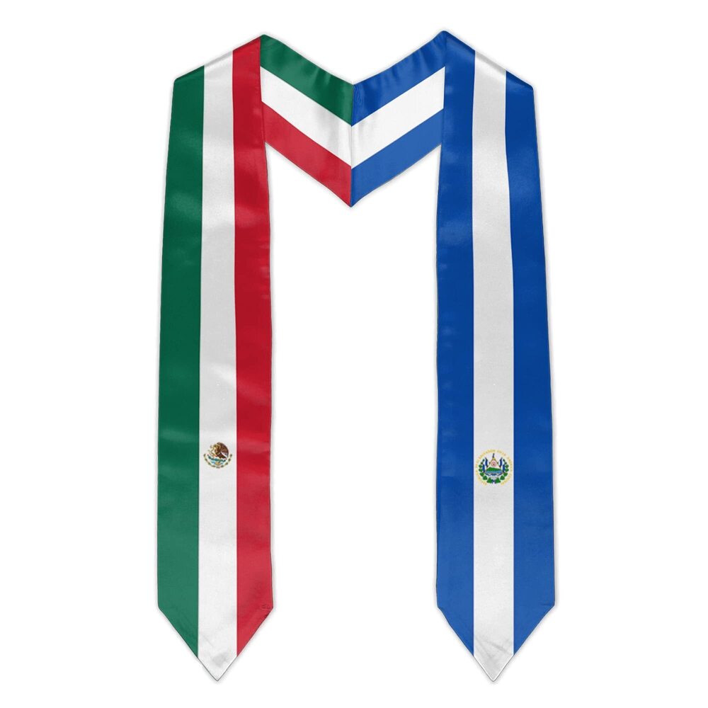 2974 Mexico El Salvador Flag Graduation Stole Graduation Sash Scarf